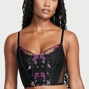 NWT Victoria's Secret Very Sexy Floral Embroidery Corset Top M
